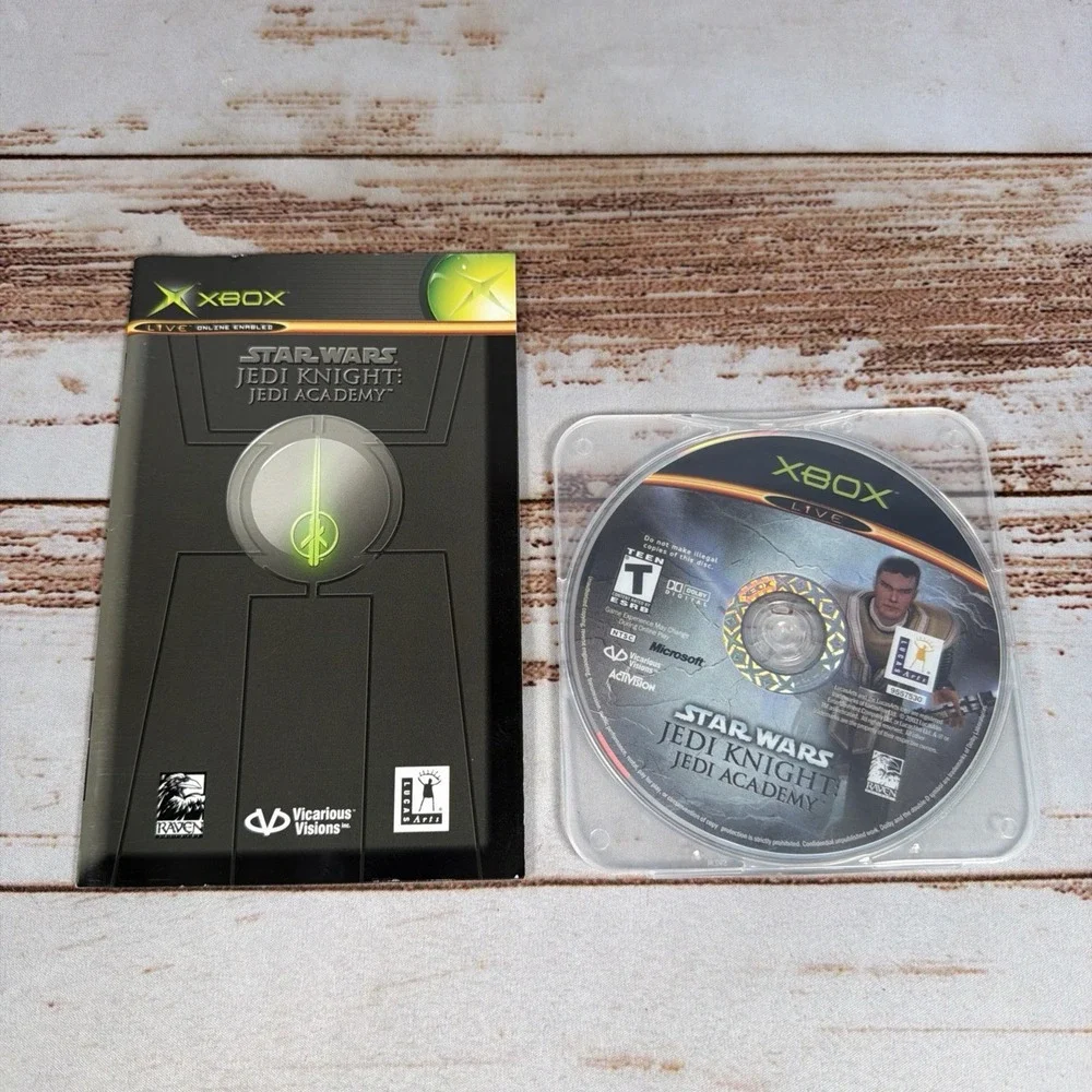 Star Wars Jedi Knight Jedi Academy Xbox Game Disc With Instruction Manual Tested